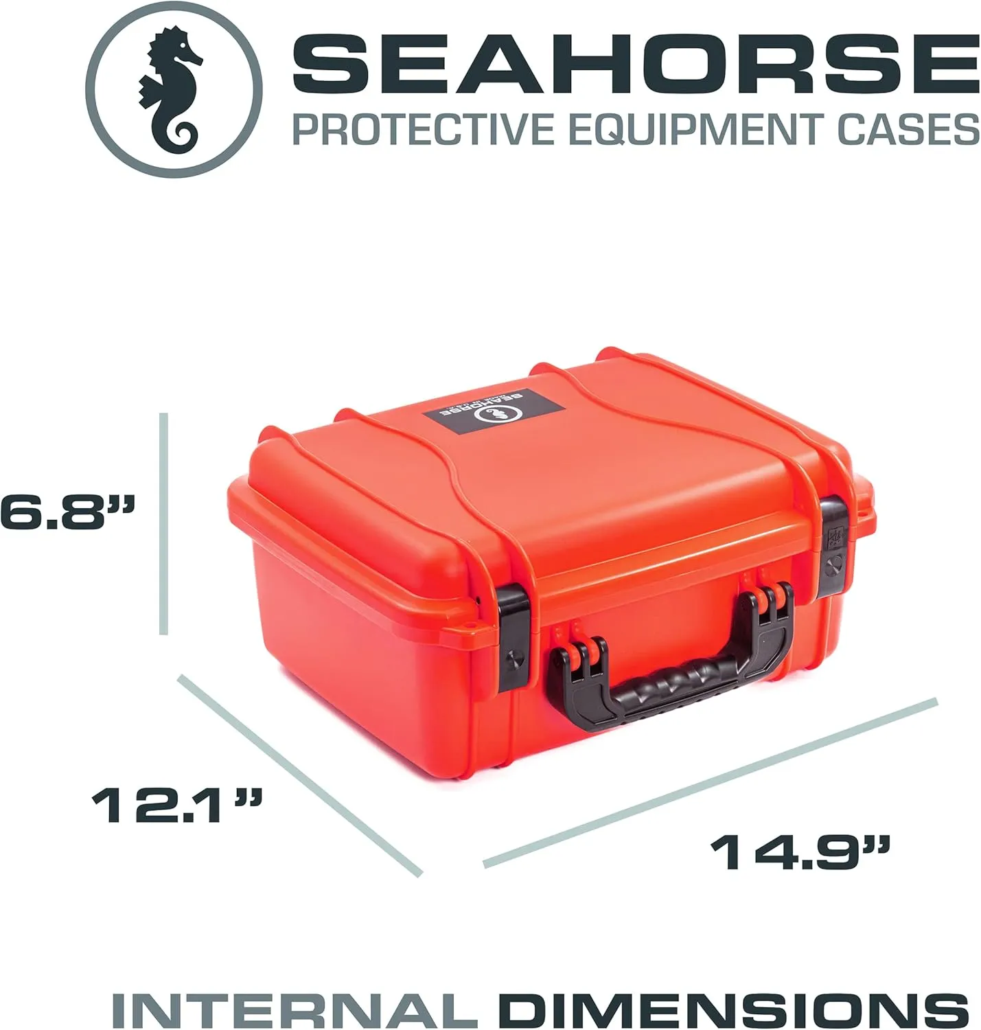 Seahorse 520 Heavy Duty Protective Dry Box Case Without Foam - TSA Approved/Mil Spec / IP67 Waterproof/USA Made for Cameras, Action Cameras, Firearms, Camping, Kayaks
