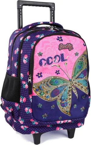 seastig Rolling Backpack for Kids Wheeled Backpack 18in Double Handle Backpack with Wheels