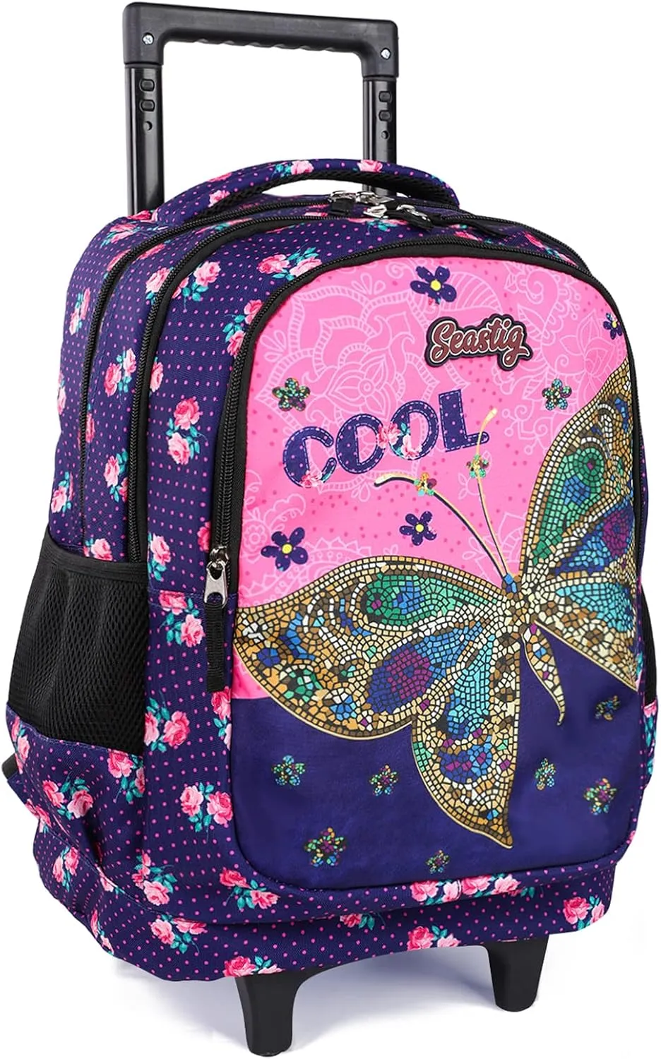 seastig Rolling Backpack for Kids Wheeled Backpack 18in Double Handle Backpack with Wheels