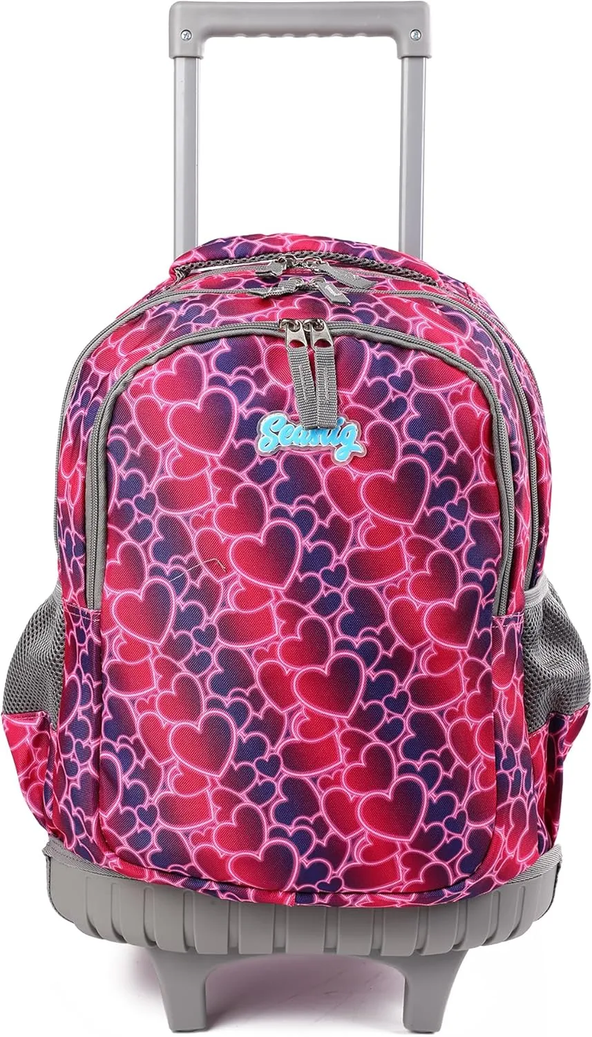 seastig Rolling Backpack Girls Boys 18in Wheeled Backpack Kids Backpack with Wheels School Travel Bag