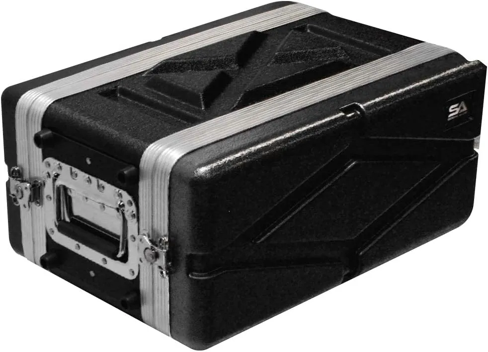 Seismic Audio - SALWR4S - Lightweight 4 Space Compact ABS Rack Case - 4U PA DJ Amp Effects Shallow Rack Case