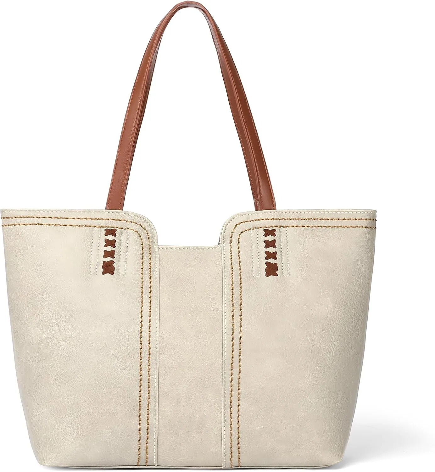 SENDEFN Leather Tote Bag for Women Work Shoulder Bag Large Top Handle Handbags and Ladies Travel Purse with Zipper Pocket