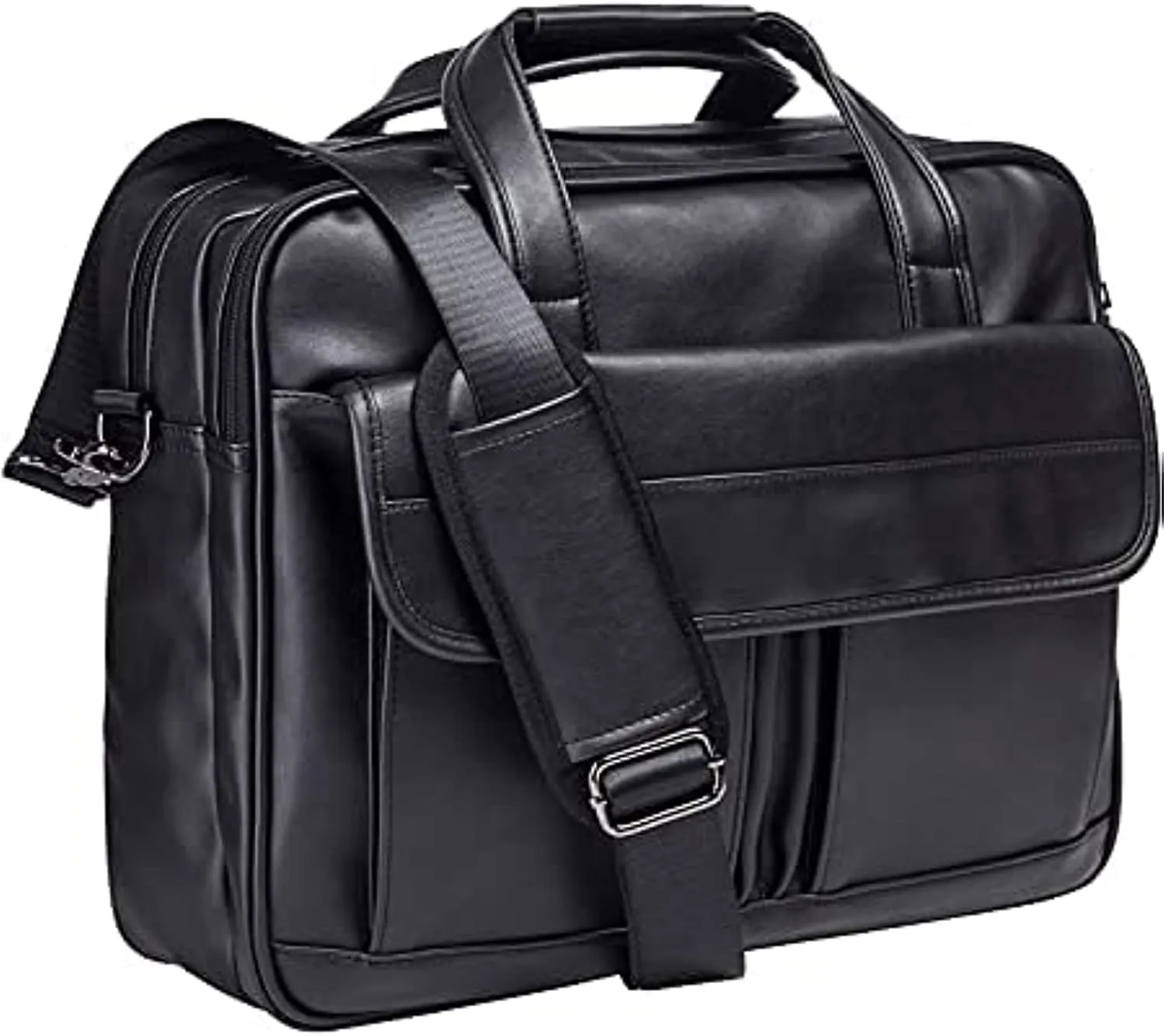 seyfocnia Men's Business Travel Briefcase Leather Handmade Messenger Bags Laptop Bag