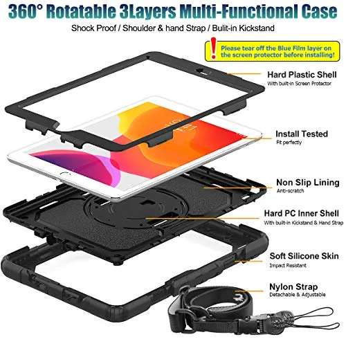 SEYMAC Stock Protective Case for iPad 10.2-Inch