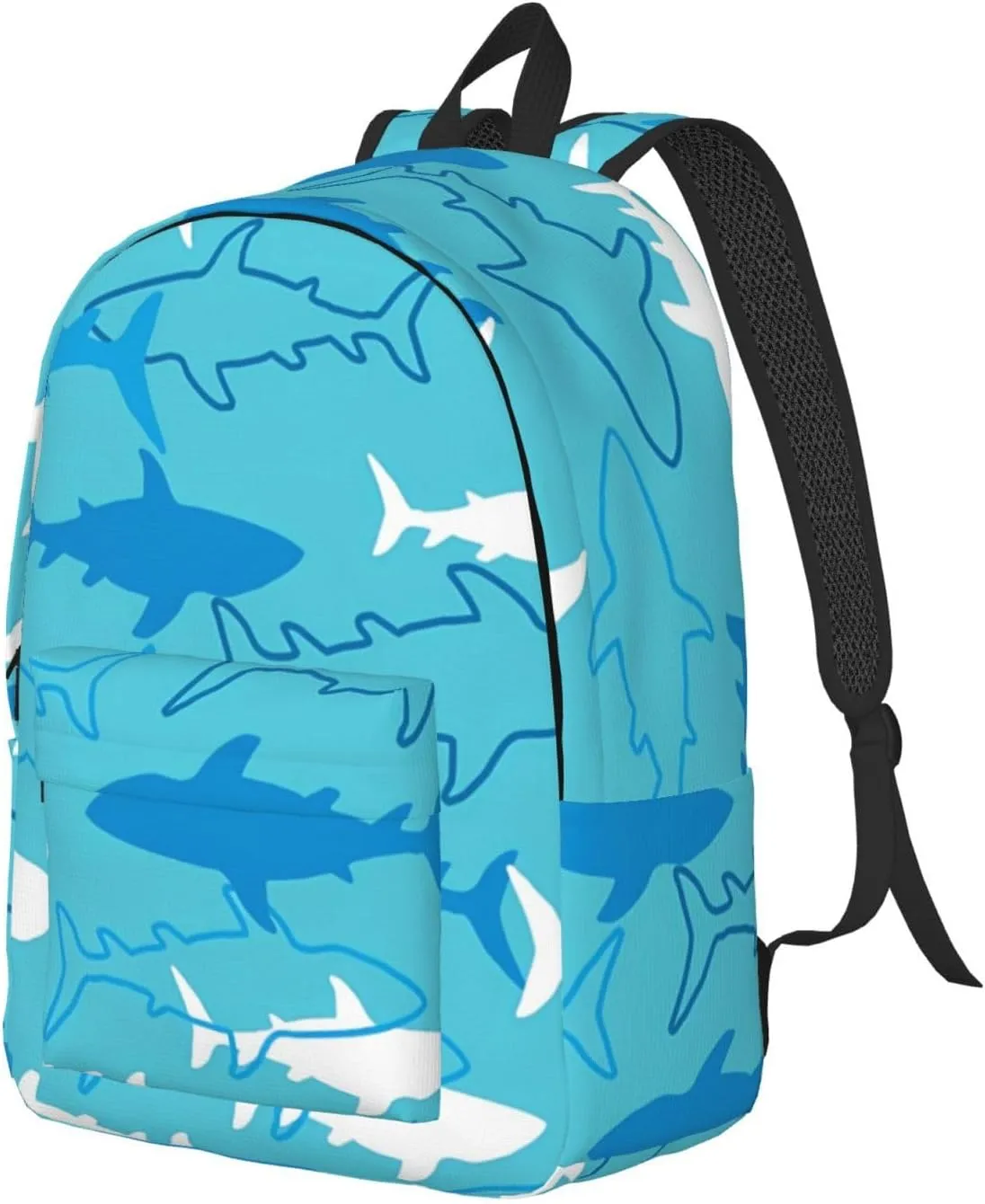 Sharks and Rays Marine Life Canvas Backpacks Laptop Backpack Multipurpose Double Shoulder Bag for Men Women Gifts Medium