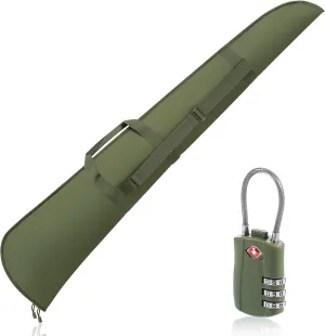 Shotgun Case with TSA locks, Rifle Case 52" Thick Padding, Gun Cases Accessories Lockable Zippers, Rifles Bag with Adjustable Shoulder Strap