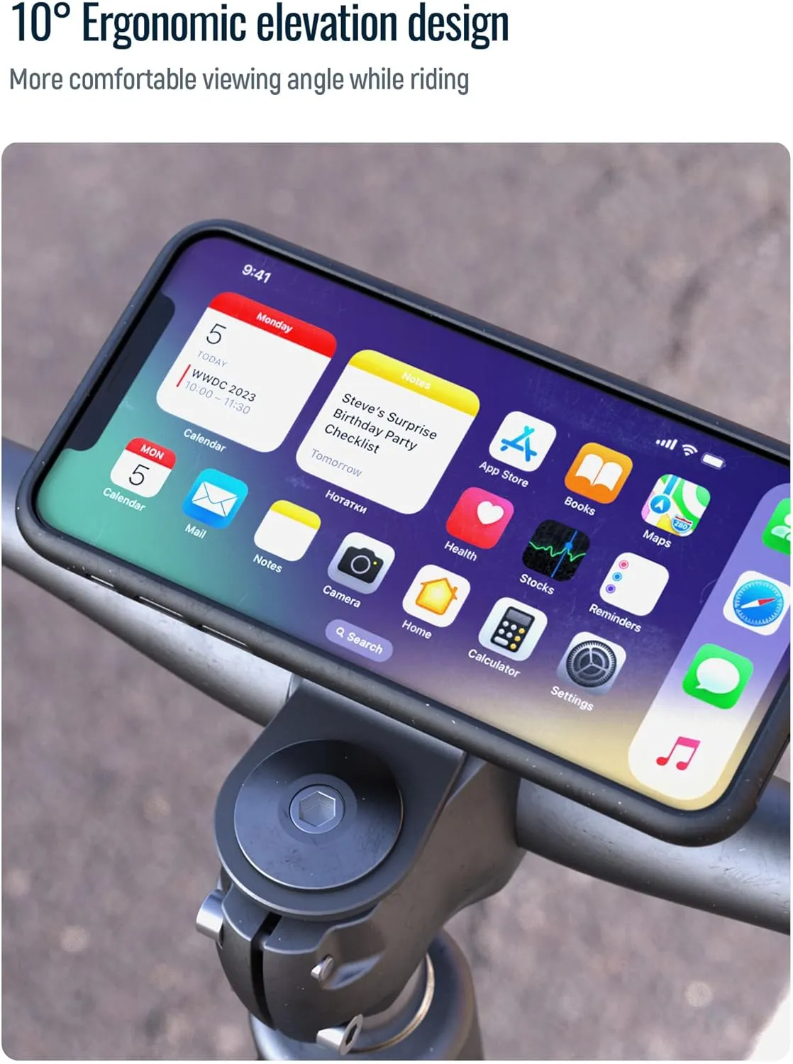 sincetop Bike Phone Mount,Mountain Bicycle Stem Phone Holder,Aluminum Handlebar Cell Phone Clamp,Gravel/MTB/Road E-Bike Cycling Cell Phone Clip,Quick Release Attach/Detach-Black【Series C-1st Gen】
