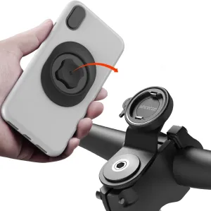 sincetop Bike Phone Mount,Mountain Bicycle Stem Phone Holder,Aluminum Handlebar Cell Phone Clamp,Gravel/MTB/Road E-Bike Cycling Cell Phone Clip,Quick Release Attach/Detach-Black【Series C-1st Gen】
