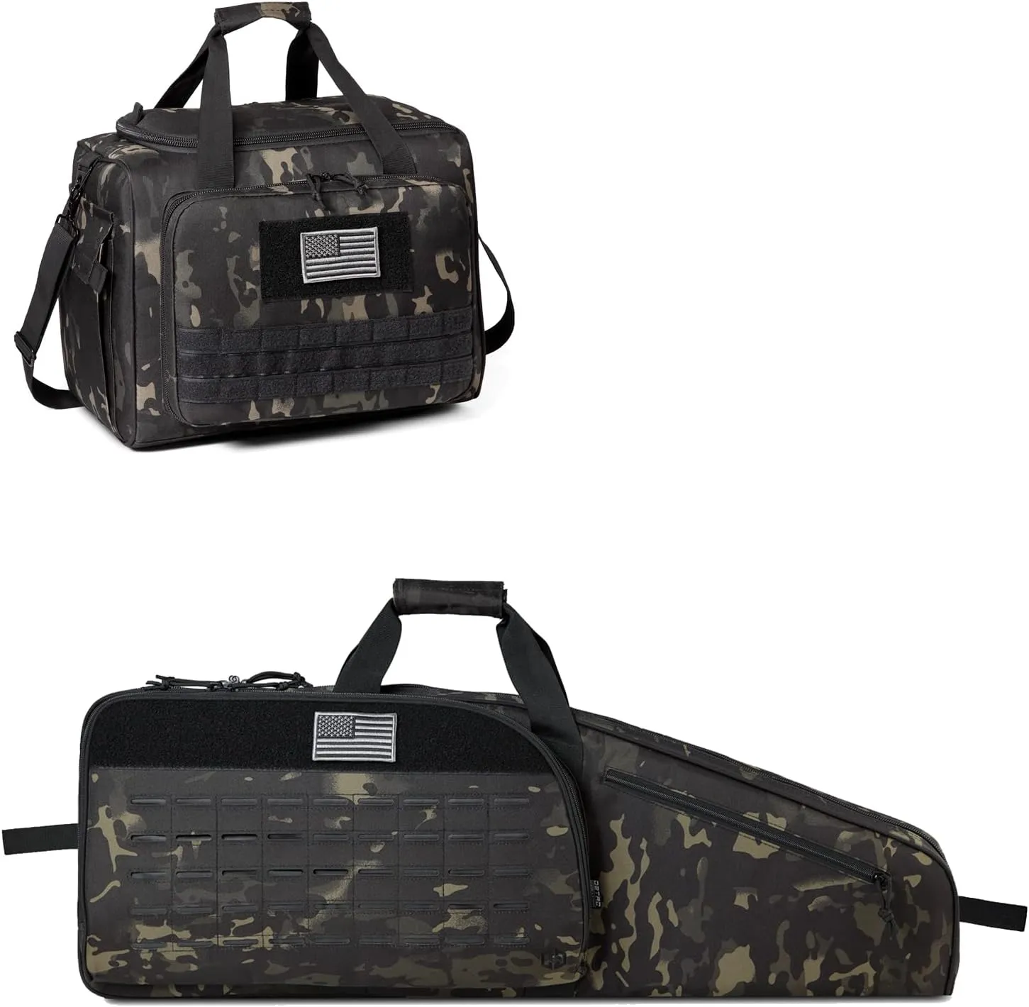 Single Rifle Bag 35" (Black Camo)   Range Bag Large for 4  Pistol (Black Camo), Lockable Zipper, Durable Material, Compact Design