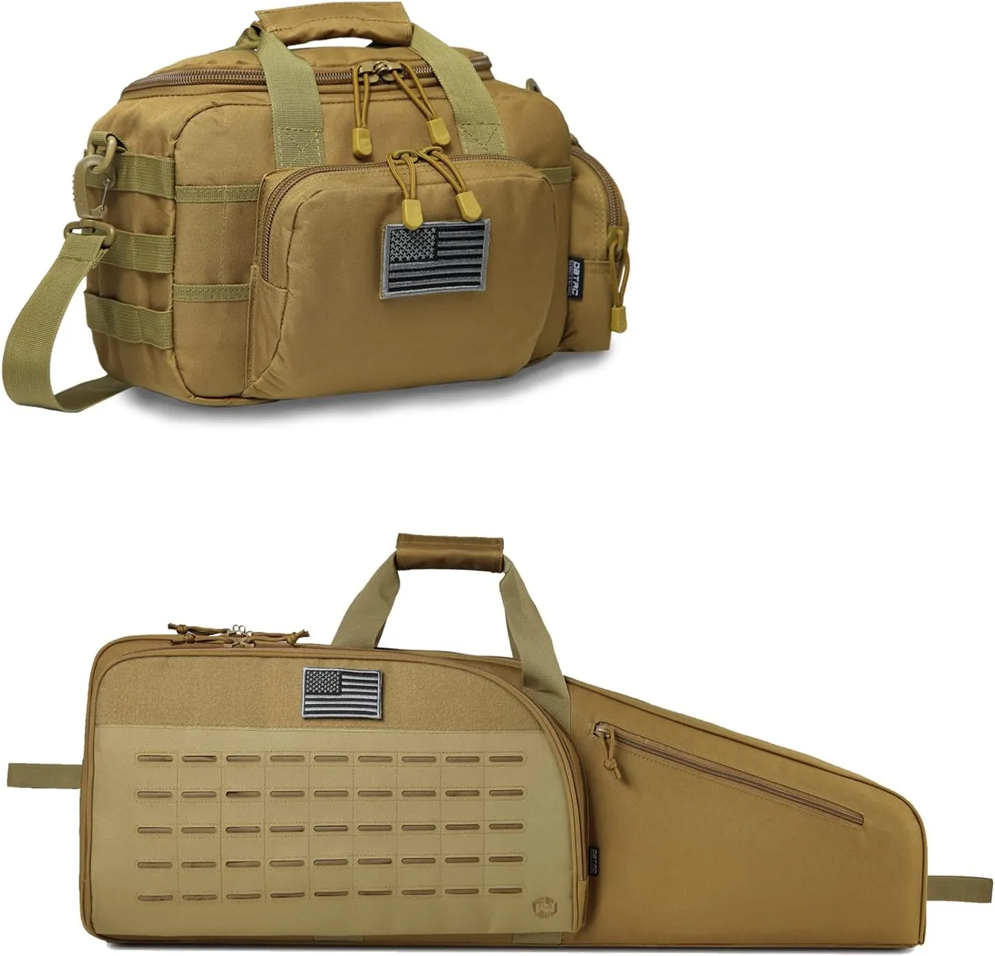 Single Rifle Bag 35" (Tan)   Range Bag Small for 2X Pistol (Tan), Lockable Zipper, Durable Material, Compact Design