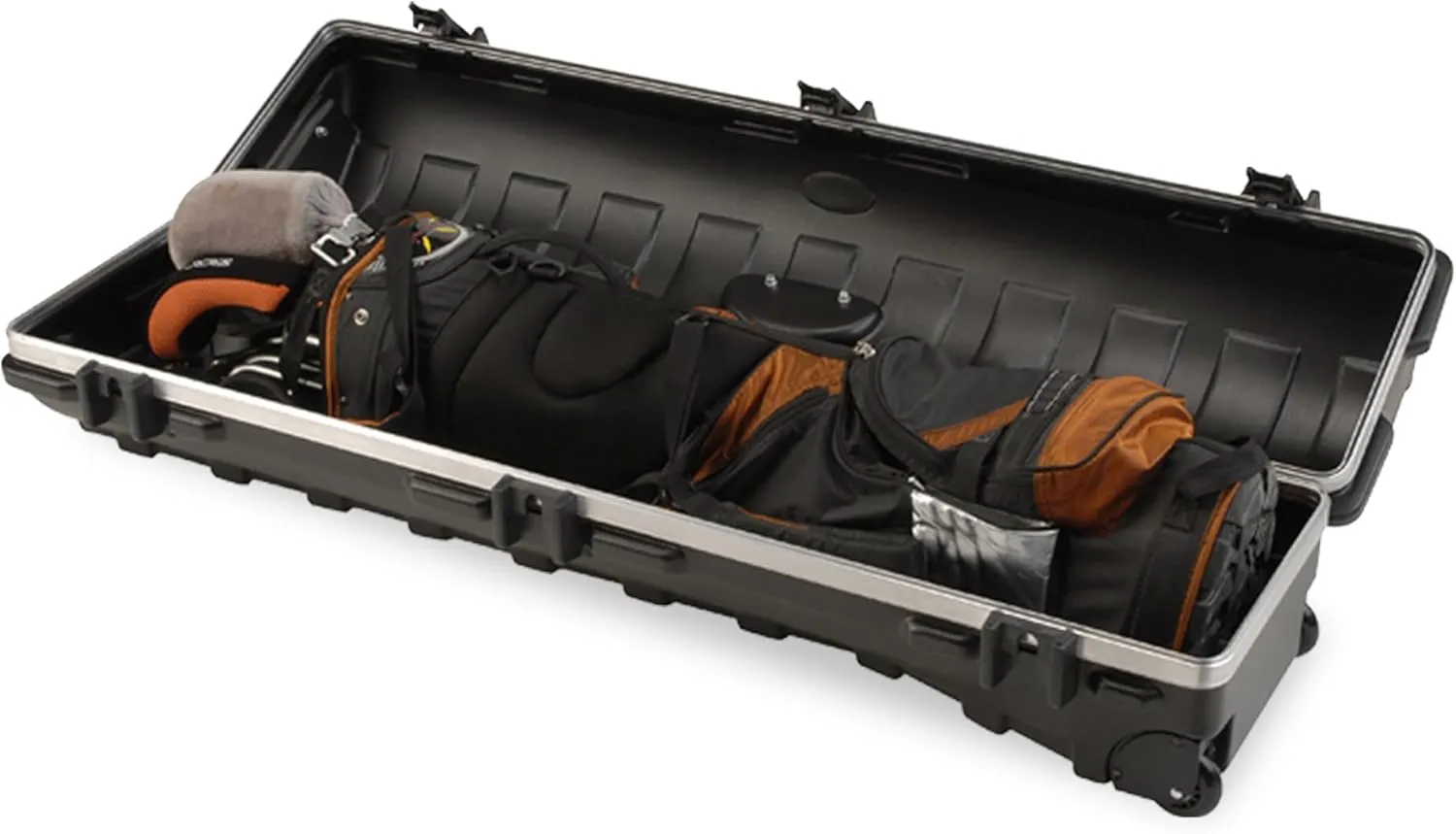 SKB Cases Deluxe ATA Hard Plastic Storage Wheeled Cart Golf Bag Travel Case