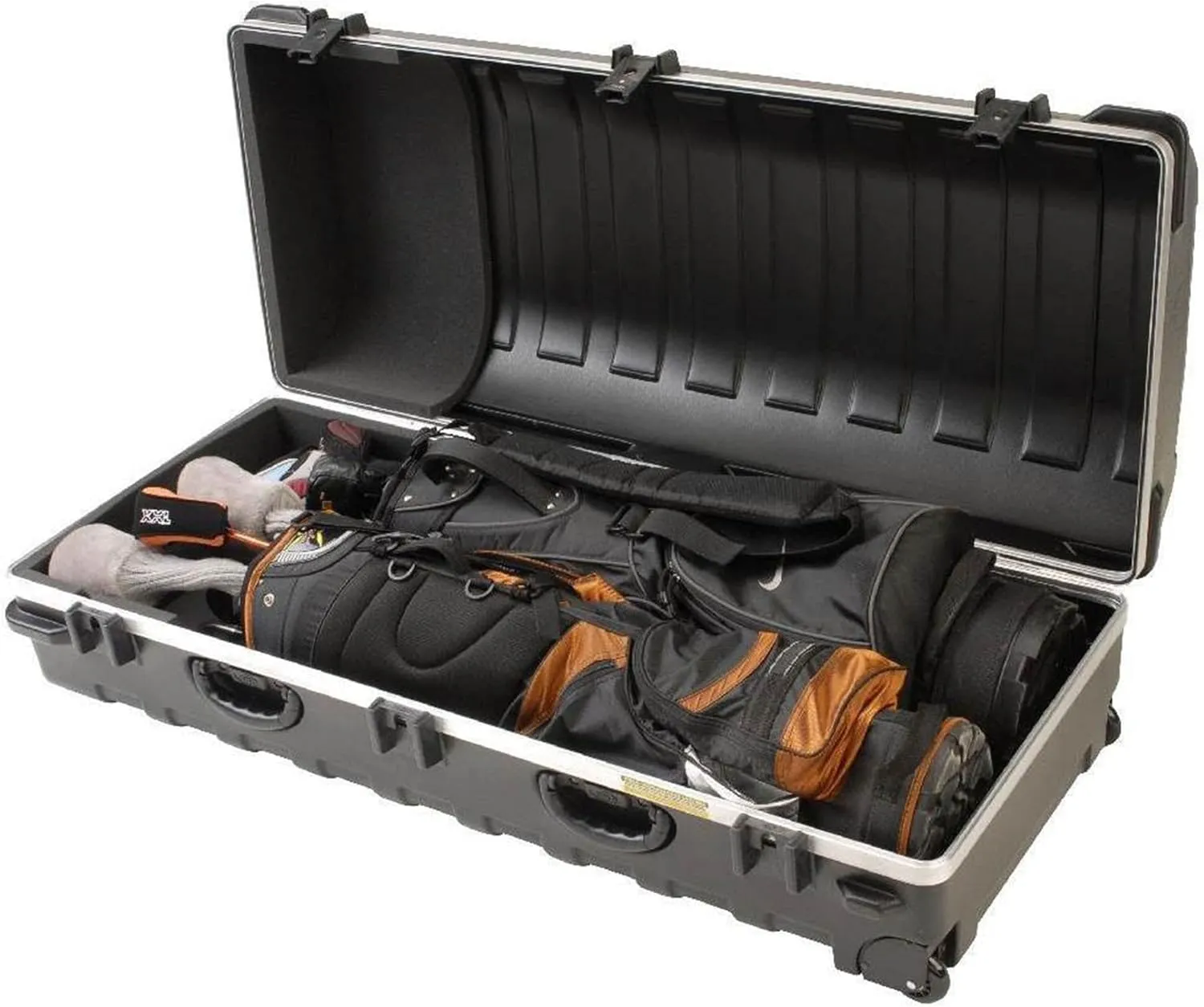 SKB Cases Deluxe ATA Hard Plastic Storage Wheeled Cart Golf Bag Travel Case