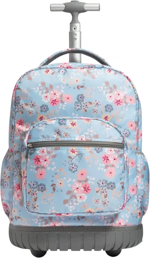 SKYMOVE 18 inches Wheeled Rolling Backpack Multi-Compartment College Books Laptop Bag Business Trip Carry-on