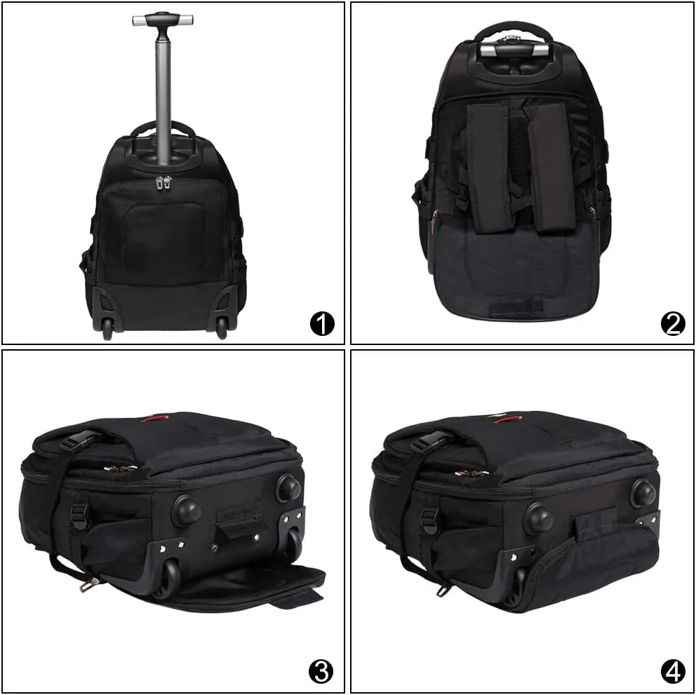 SKYMOVE 19 inches Wheeled Rolling Backpack for Adults and School Students Laptop Books Travel Backpack Bag