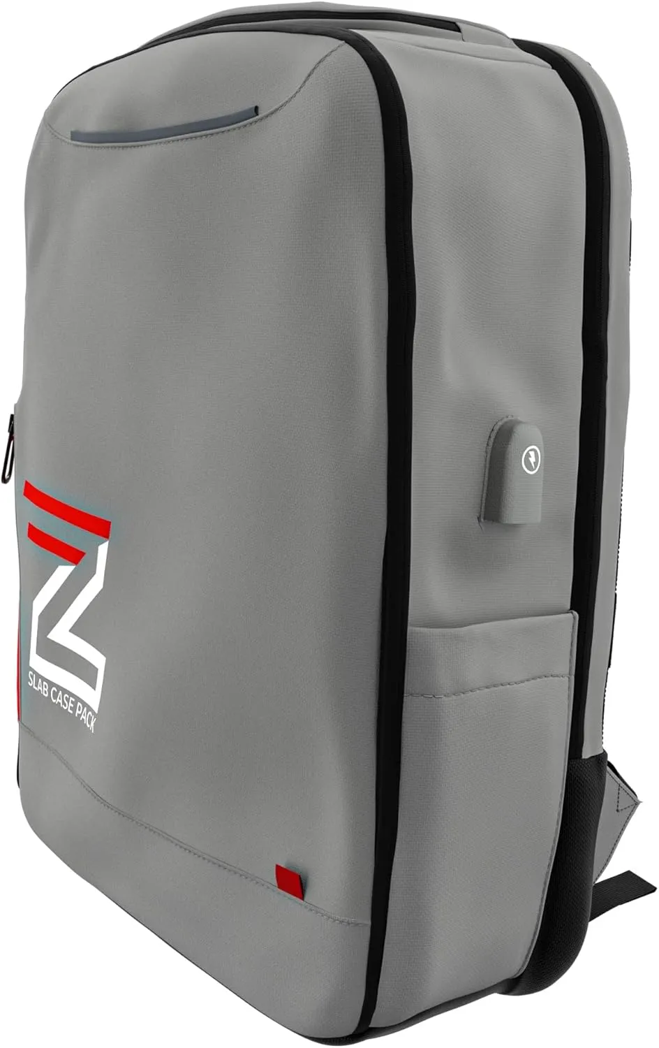 Slab Case Backpack with Slab Case 2GO Graded Card Case; Fits PSA, BGS, HGA, SGC, and CSG Graded Card Slabs; Ideal Travel Storage Solution; (Gray)