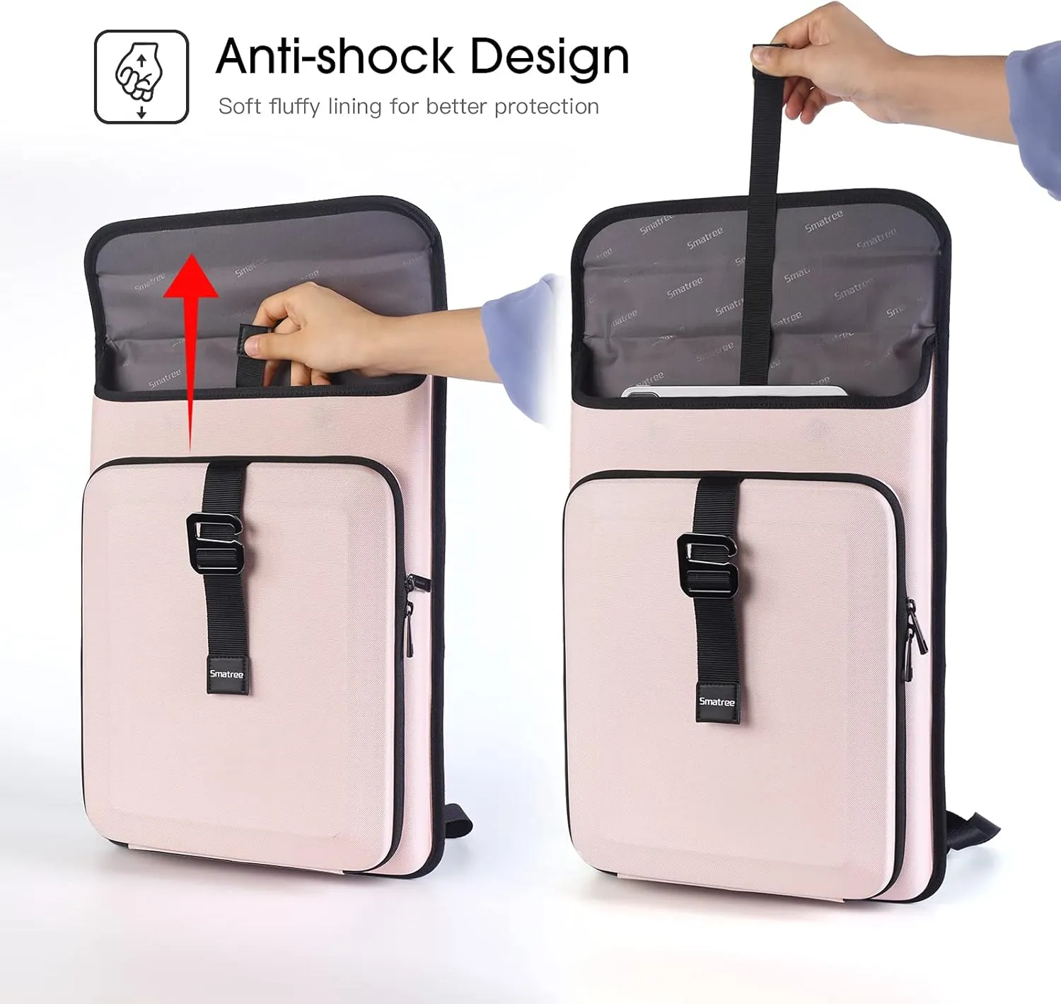Smatree Business Laptop Backpack for 16.2 inch Macbook Pro 2024 M4/2023 M3 A2780/2021,17.3 inch HP Envy Laptop,16.1 inch HP Victus Gaming Laptop,for ThinkPad P16v Gen 2/1 Mobile Workstation Case(Pink)