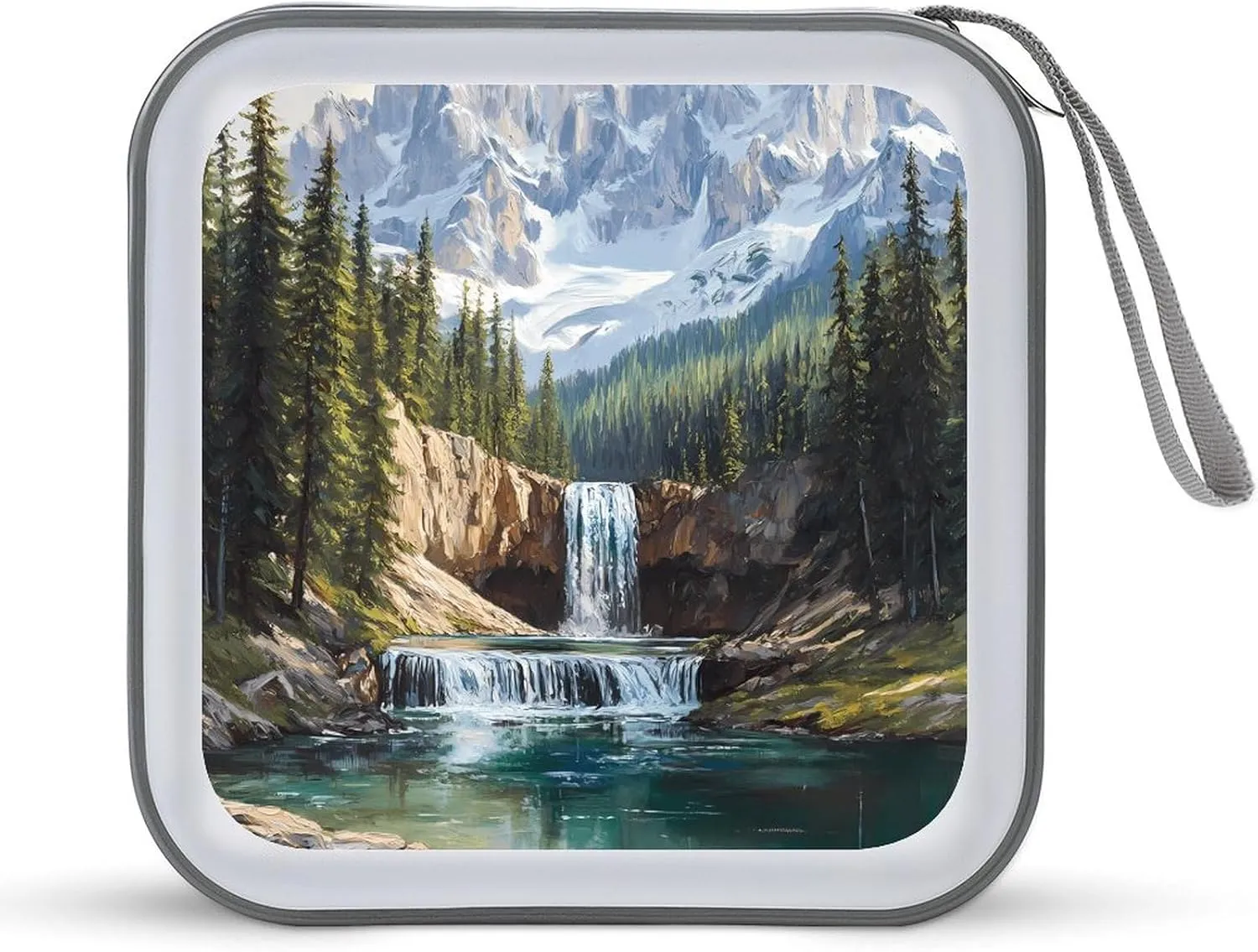 Snow Mountain Melt River Portable CD Case 40 Capacity DVD Storage Box Disc Collection Organizer Bag for Car Home Travel