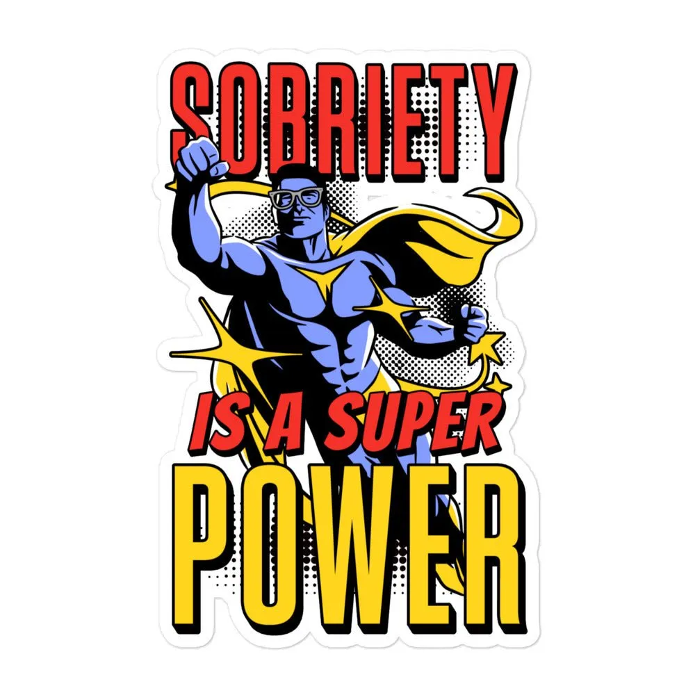 Sobriety Superpower Comic Sticker