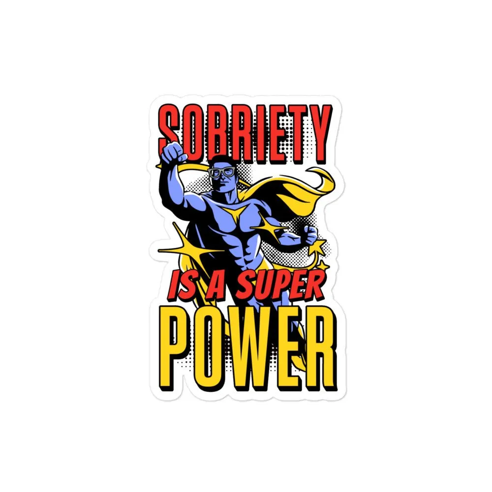 Sobriety Superpower Comic Sticker