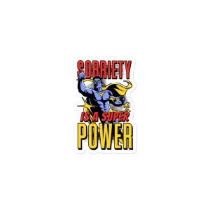 Sobriety Superpower Comic Sticker