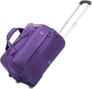 Soft Rolling Tote Travel Bag Suitcases with Wheels, Waterproof Rolling Duffel Bag Wheeled Business Carry on Luggage, Overnight Weekender Bags for Women (Color : Purple, Size : 24 inch)