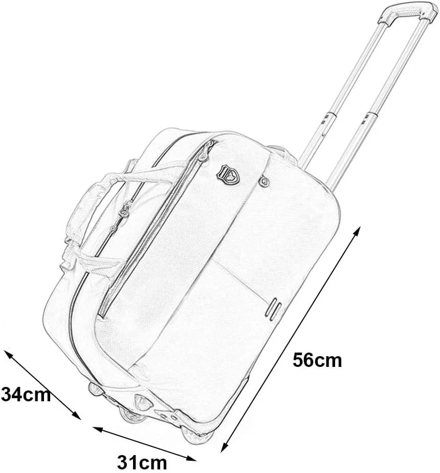 Soft Rolling Tote Travel Bag Suitcases with Wheels, Waterproof Rolling Duffel Bag Wheeled Business Carry on Luggage, Overnight Weekender Bags for Women (Color : Purple, Size : 24 inch)