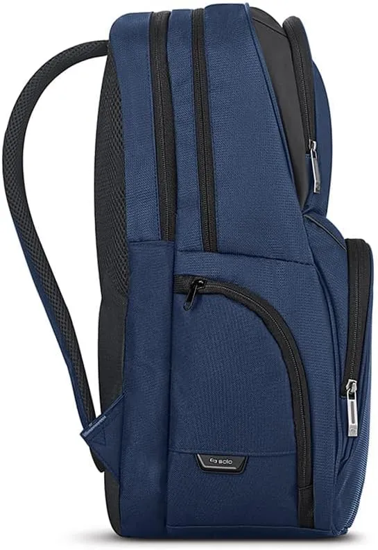Solo New York Ambition Backpack – Stylish 17.3" Laptop Backpack with Tablet Pocket, Organizer Section, Padded Back & Straps – Perfect for Professionals & Travel (Navy)