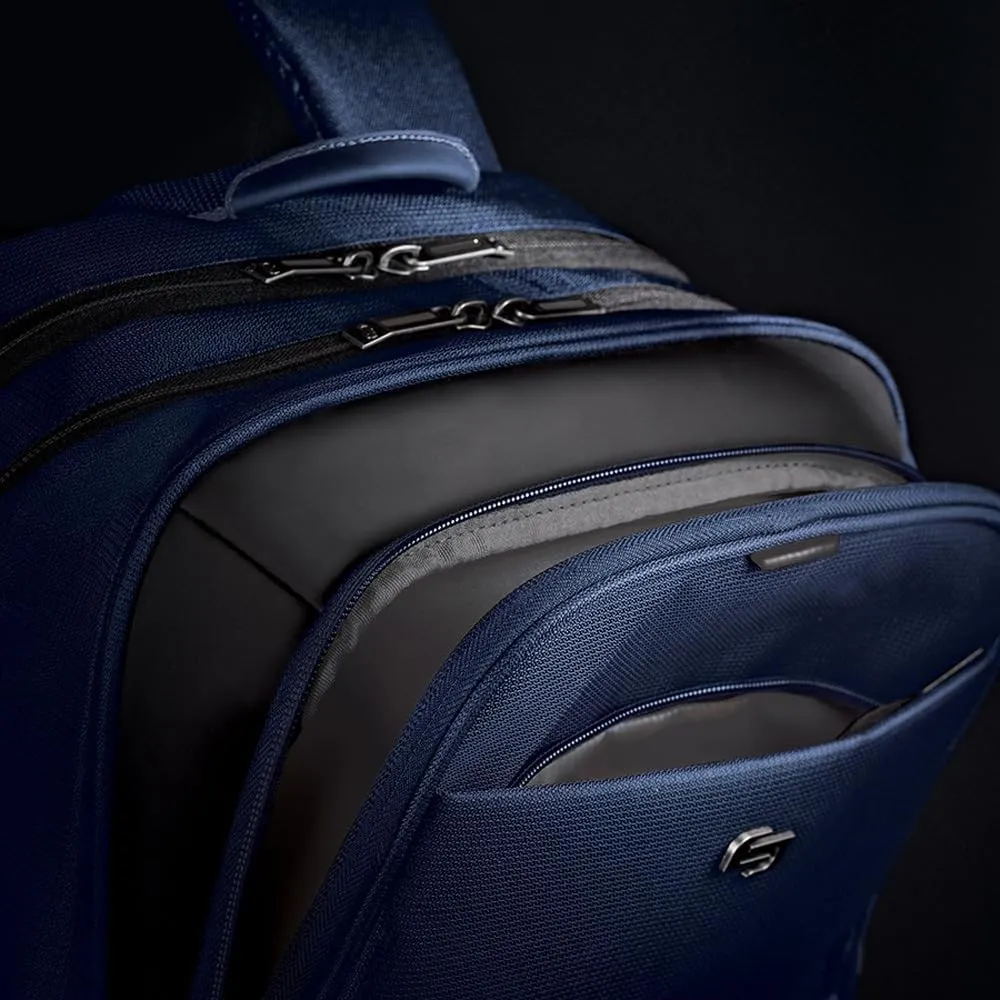 Solo New York Ambition Backpack – Stylish 17.3" Laptop Backpack with Tablet Pocket, Organizer Section, Padded Back & Straps – Perfect for Professionals & Travel (Navy)