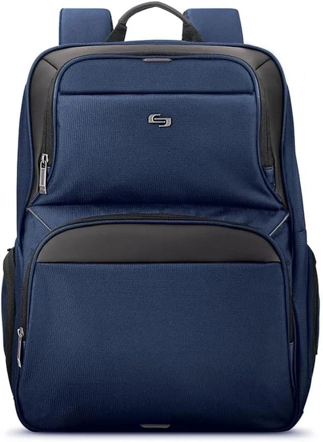 Solo New York Ambition Backpack – Stylish 17.3" Laptop Backpack with Tablet Pocket, Organizer Section, Padded Back & Straps – Perfect for Professionals & Travel (Navy)