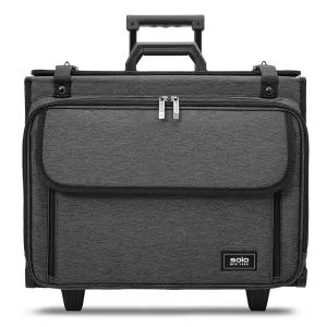 Solo New York Rolling Catalog Case with Wheels - Roller Laptop Bag, Wheeled Briefcase for Women & Men, Carry On Size for Travel, Litigation Bag for Lawyers, Fits 17.3" Computer - Morgan, Gray