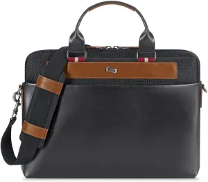 Solo New York Southhampton 15.6 Inch Laptop Slim Brief Briefcase, Black, One Size