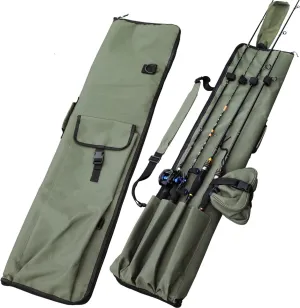 Sougayilang Fishing Rod Bag Canvas Rod Case Organizer Pole Storage Bag Fishing Rod and Reel Carrier Organizer for Travel, Gift for Father, Boyfriend and Family