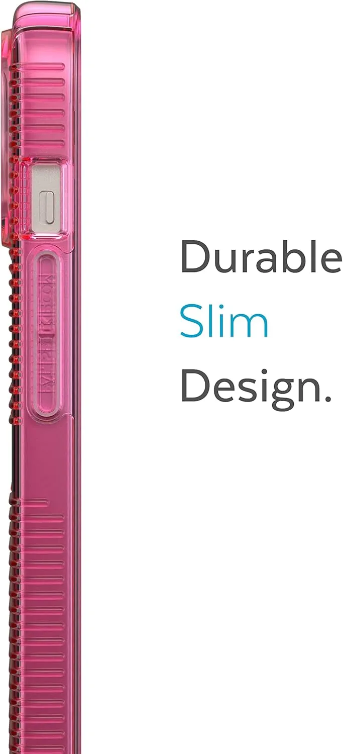 Speck Clear iPhone 14 & iPhone 13 Case - Drop Protection, Scratch Resistant & Anti-Yellowing Dual Layer Case for iPhone 14 & iPhone 13 Case for 6.1 inch Model - Dream Pink/Clear GemShell