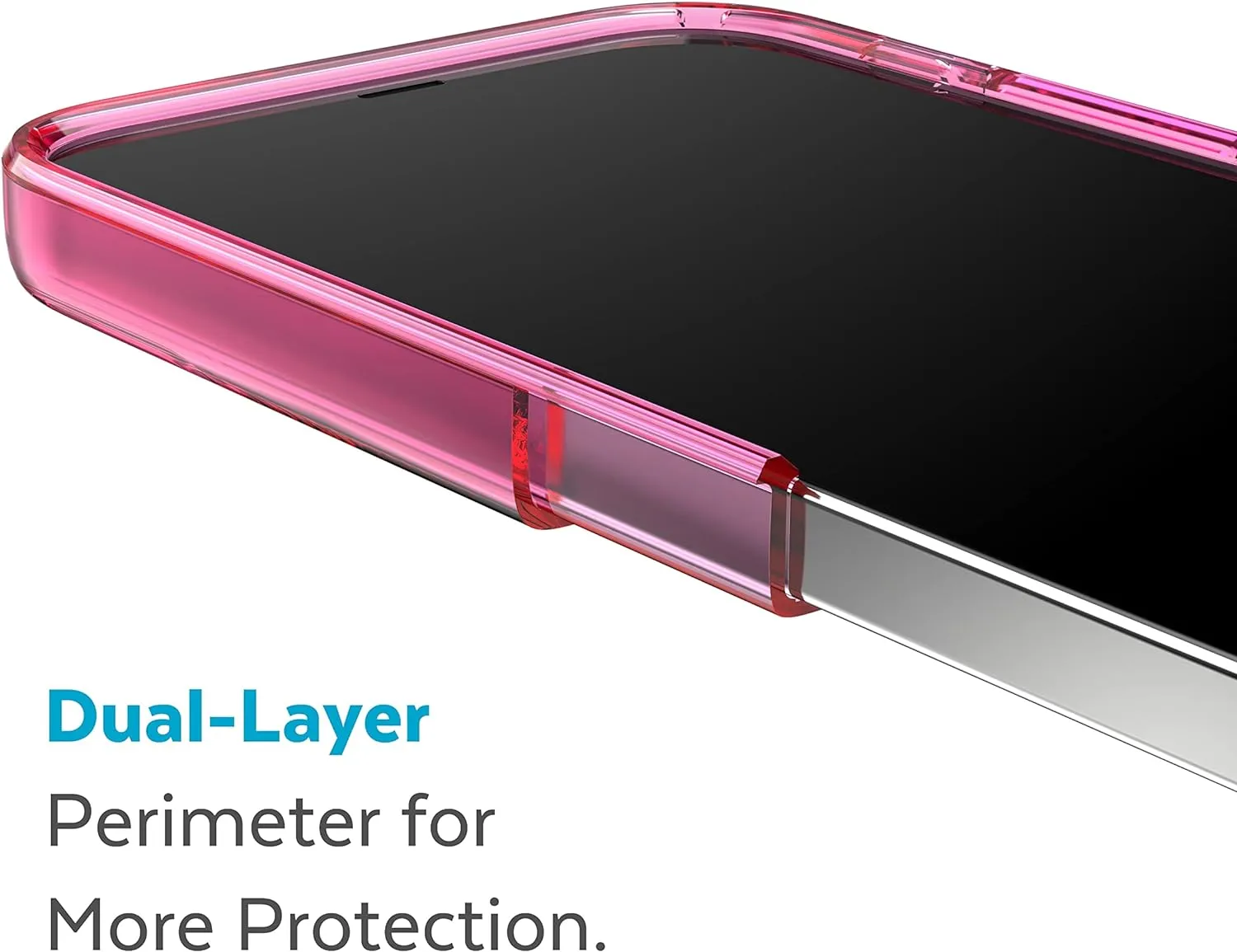 Speck Clear iPhone 14 & iPhone 13 Case - Drop Protection, Scratch Resistant & Anti-Yellowing Dual Layer Case for iPhone 14 & iPhone 13 Case for 6.1 inch Model - Dream Pink/Clear GemShell