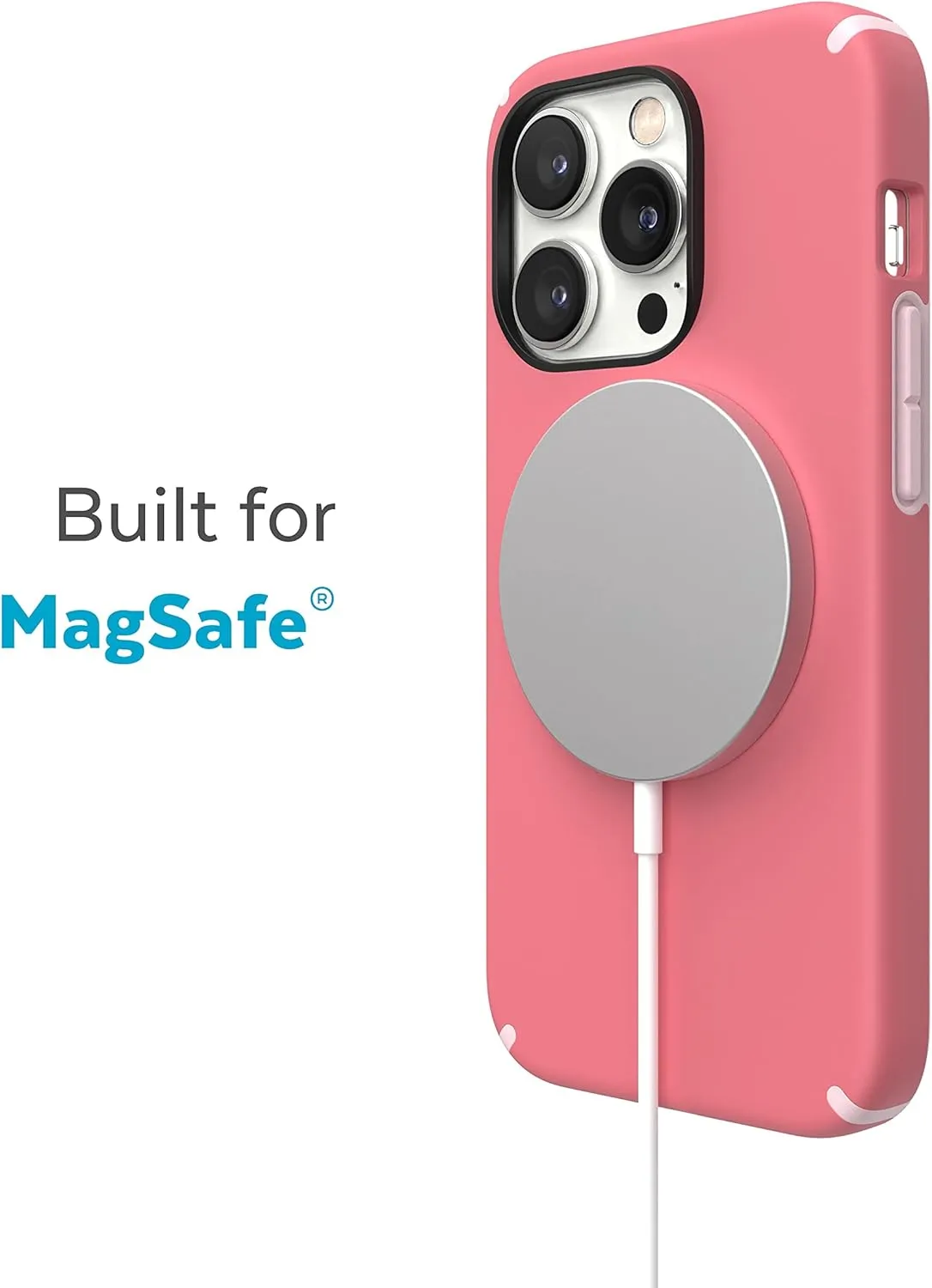 Speck for iPhone 14 Pro Max Case - Drop Protection, Scratch Resistant, Built for MagSafe Case with Soft Touch Coating - 6.7" iPhone 14, Dual Layer -Sweet Coral/Light Coral Candyshell Pro