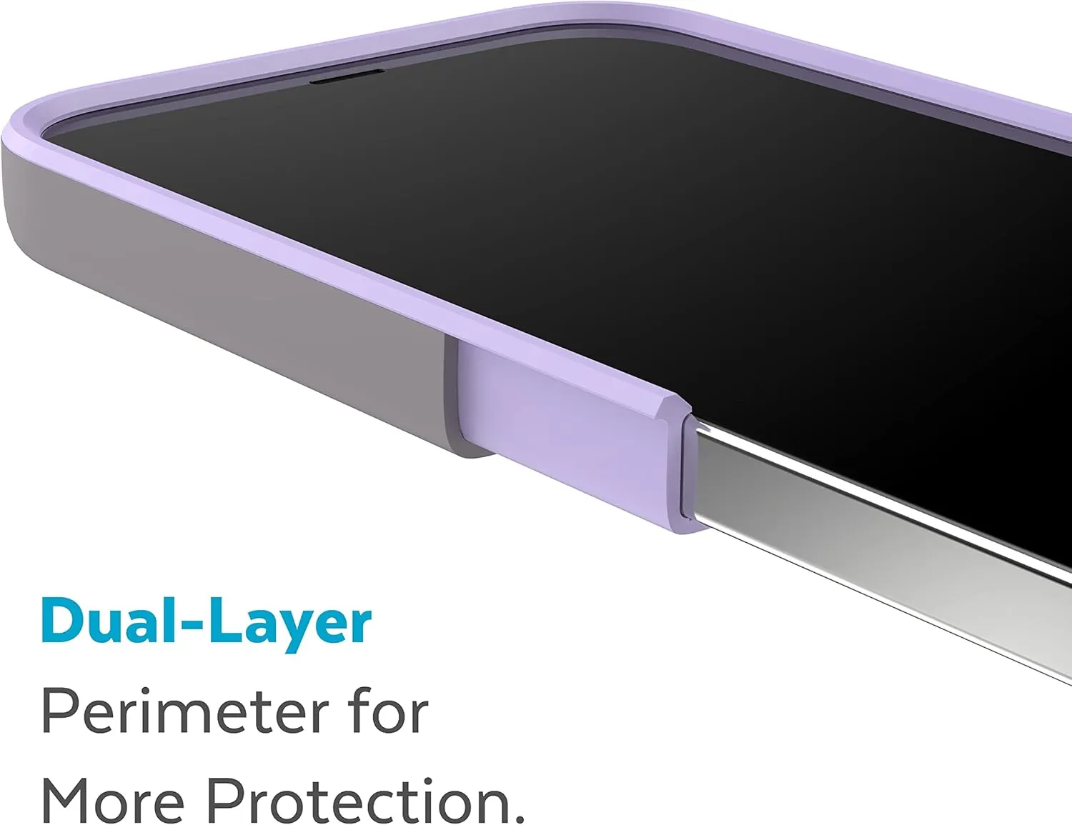 Speck iPhone 14 Pro Case - Slim, Drop Protection, Scratch Resistant, Dual Layer, Cloudy Grey/Spring Purple CandyShell Pro
