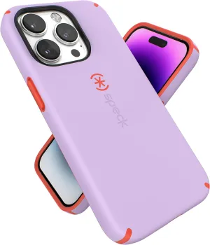 Speck iPhone 14 Pro Case - Slim, Drop Protection, Scratch Resistant, Soft Touch for 6.1 inch iPhone 14 Pro - Dual Layer, Spring Purple/Energy Red CandyShell Pro