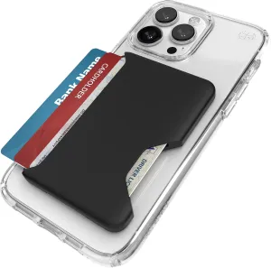Speck iPhone Wallet MagSafe Accessory - Removable ClickLock No-Slip Interlock - Holds 1-3 Cards - Soft Touch Finish, Scratch Resistant Card Holder Built for MagSafe - Black