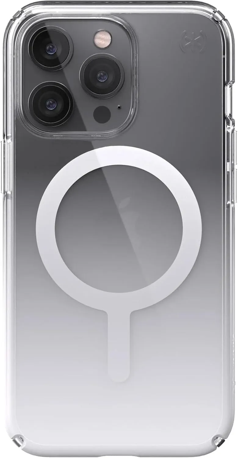 Speck Presidio Perfect-Clear Ombre iPhone 13 Pro Case - Built for MagSafe, Drop & Camera Protection - Scratch Resistant, 6.1 Inch Phone Case - Clear/Atmosphere Fade