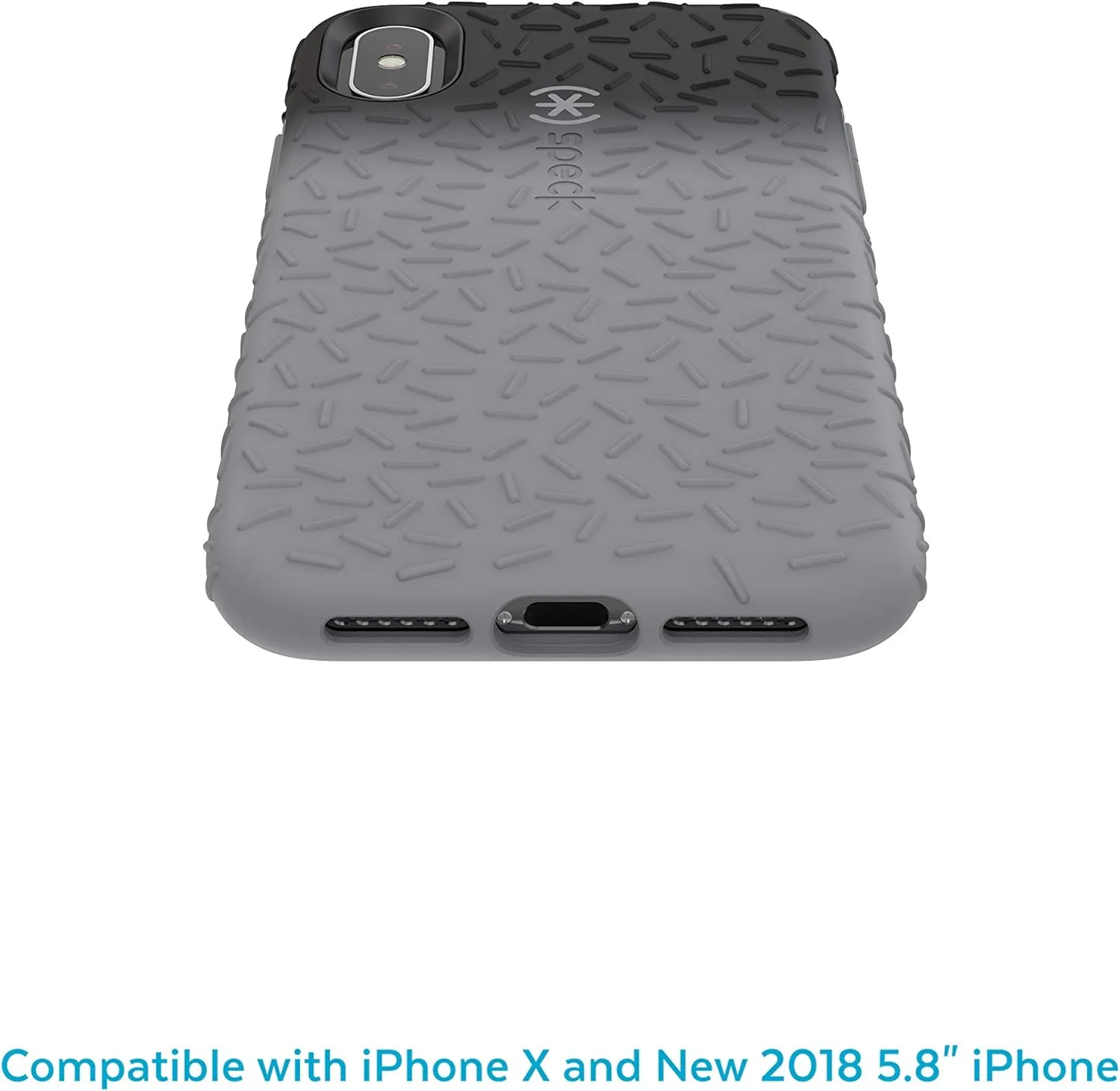 Speck Products CandyShell Fit iPhone XS/iPhone X Case, Black Ombre Gunmetal/Gunmetal Grey