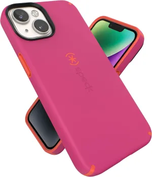 Speck Slim iPhone Case - Drop Protection, Scratch Resistant, Soft Touch for 6.1 inch iPhones - Dual Layer CandyShell Pro, Digital Pink/Energy Red
