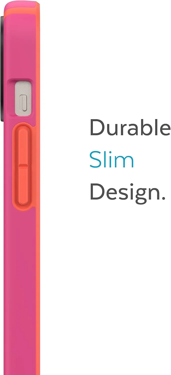 Speck Slim iPhone Case - Drop Protection, Scratch Resistant, Soft Touch for 6.1 inch iPhones - Dual Layer CandyShell Pro, Digital Pink/Energy Red
