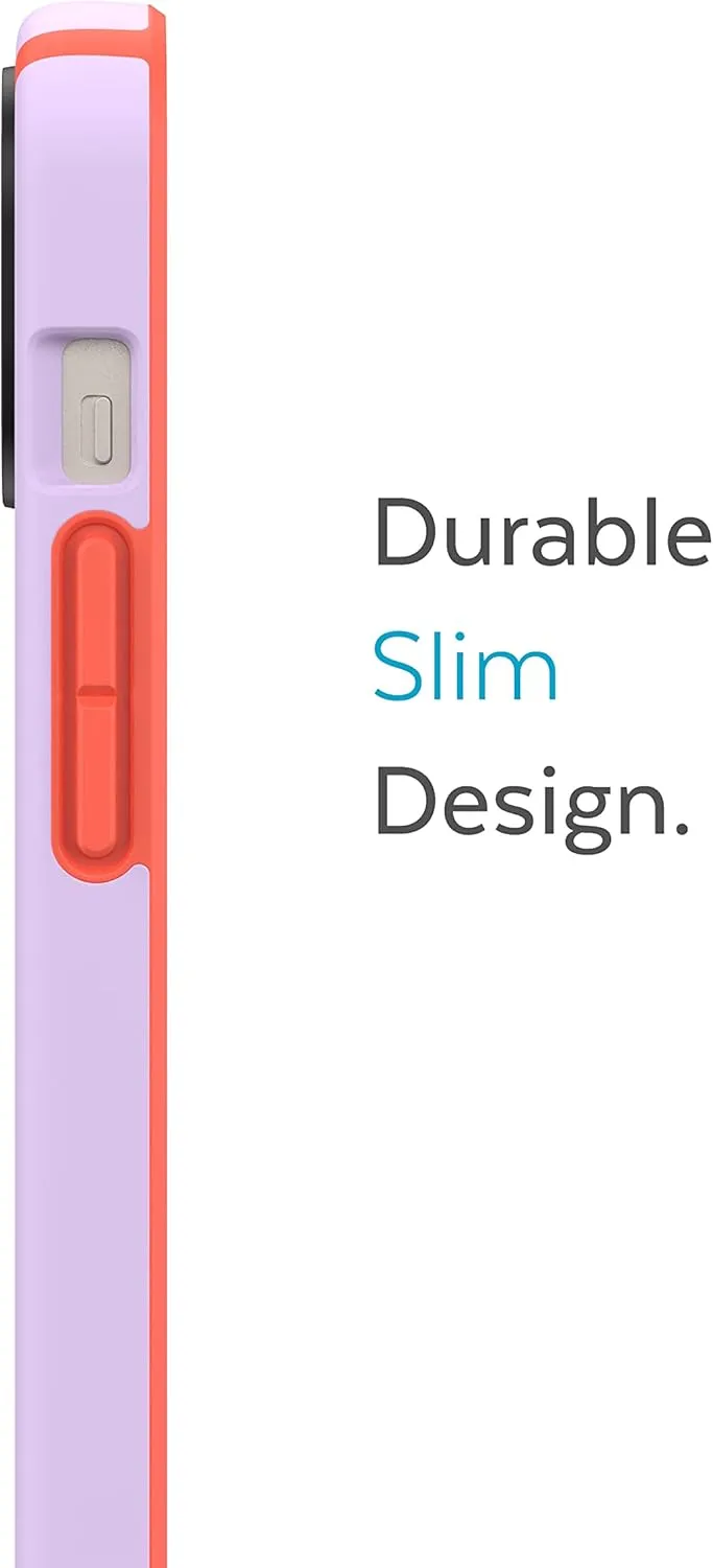 Speck Slim iPhone Case - Drop Protection, Scratch Resistant, Soft Touch for 6.1 inch iPhones - Dual Layer CandyShell Pro, Spring Purple/Energy Red