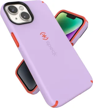 Speck Slim iPhone Case - Drop Protection, Scratch Resistant, Soft Touch for 6.1 inch iPhones - Dual Layer CandyShell Pro, Spring Purple/Energy Red