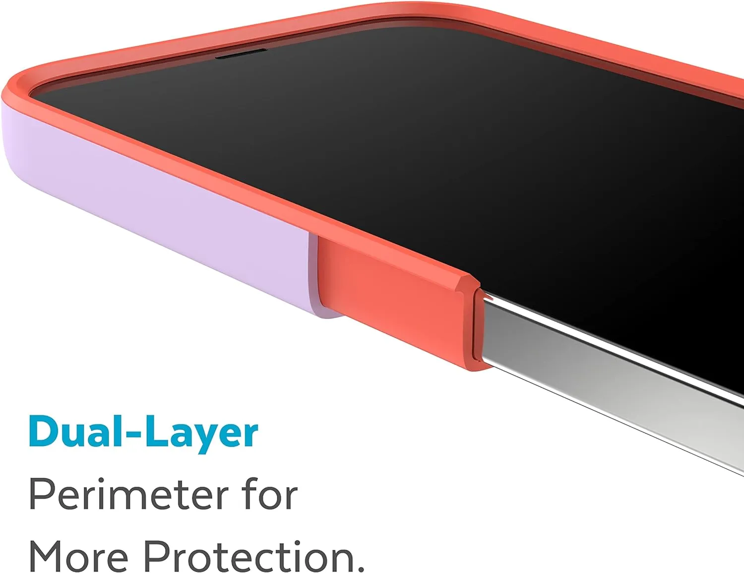 Speck Slim iPhone Case - Drop Protection, Scratch Resistant, Soft Touch for 6.1 inch iPhones - Dual Layer CandyShell Pro, Spring Purple/Energy Red