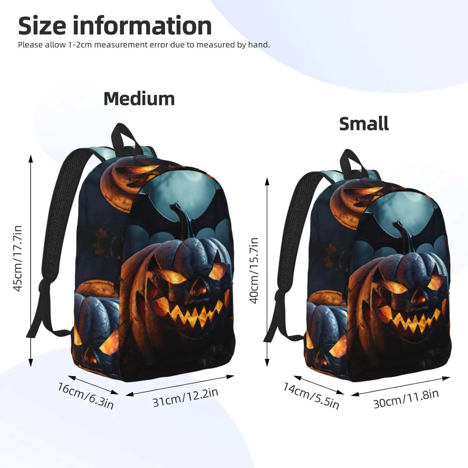 Spider Pumpkin Print Vintage Canvas Backpack,Travel Bag,Stylish And Lightweight With Multiple Pockets