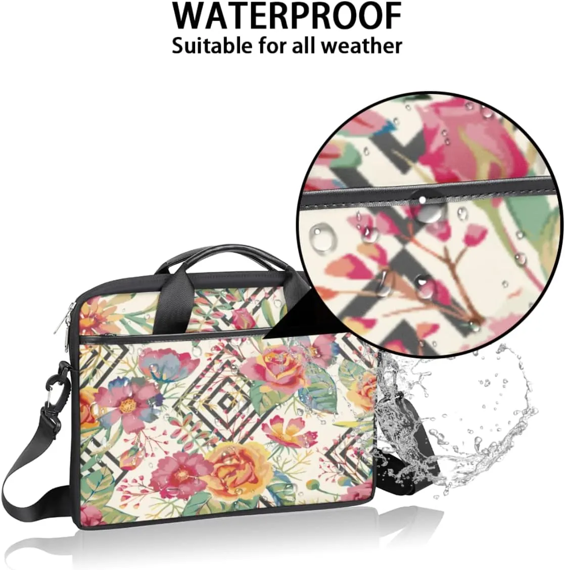 Sports Beach Volleyball Laptop Shoulder Messenger Bag Waterproof Laptop Briefcase with Handle and Padded Strap Case Sleeve