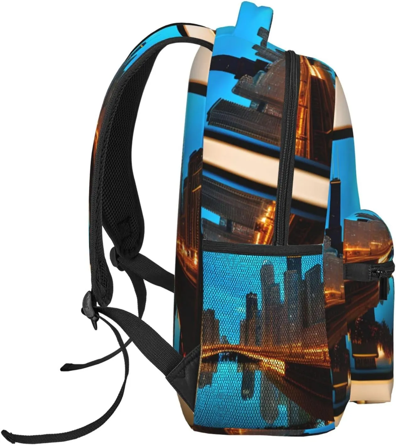 SSIMOO Chicago Reflected Leisure Lightweight Double-Shoulder Backpack,Simple Canvas, And Spacious Design