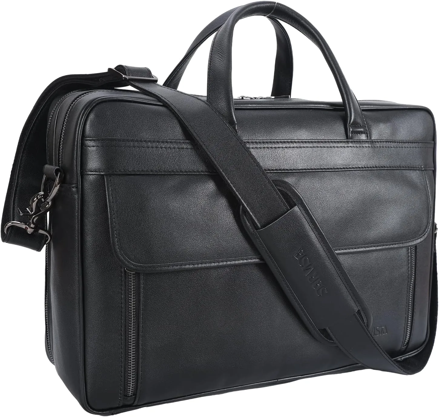STAR VISTA Sforza Large 18" Laptop Messenger Bag, Leather Briefcase for Men, Business Travel, YKK Zippers and Brass Hardware