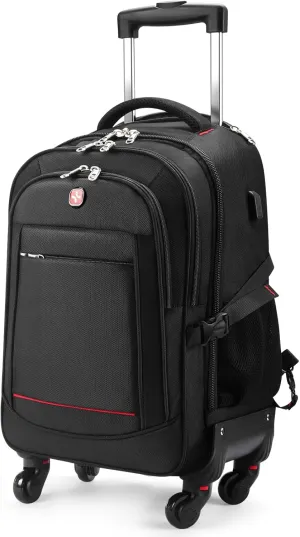 StarCloud 4-Wheel Rolling Backpack 45L (22x14x9 in): 17.3-Inch Roller Travel Laptop Backpack for Business, Water-Resistant Carry-On Luggage, Airline Approved Suitcase for Travel and Commuting